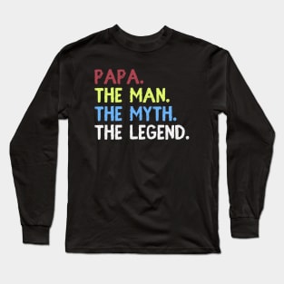 Mens The Man The Myth The Legend Shirt for Mens Papa Dad Long Sleeve T-Shirt